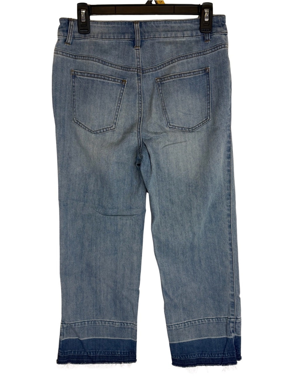 Chico's Light Blue Raw Hem Wide Leg Crop Jeans Size 2 - Picture 2 of 5